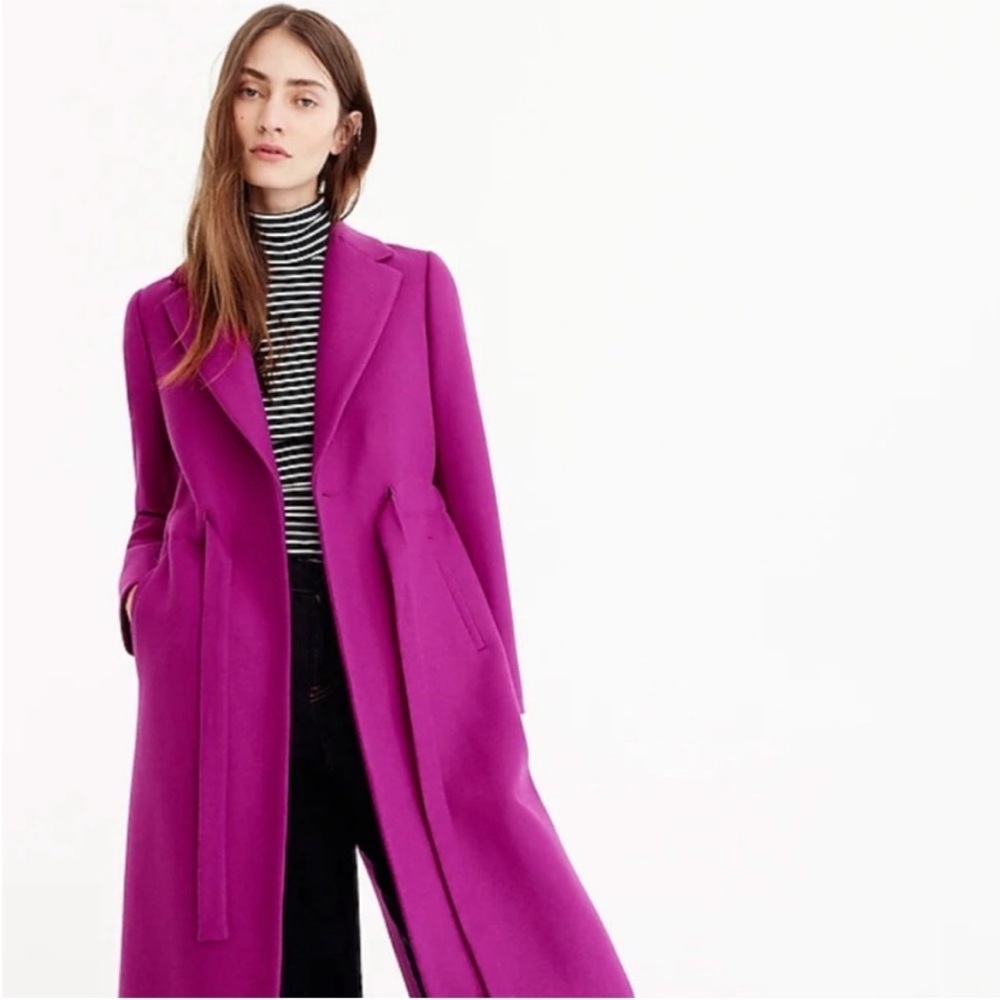 J. Crew Fuchsia Wool Coat Women - Size 4